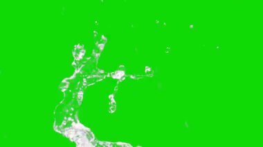 Yeşil arka planda su sıçraması. Yeşil Ekranda Sıçrıyor. Yeşil ekran üzerinde su sıçraması görüntüsü