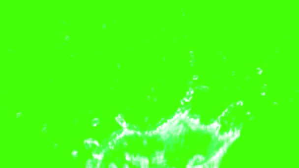 Acqua Spruzzata Sfondo Verde Schizzi Sullo Schermo Verde Colpo Spruzzi — Video Stock