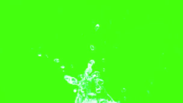 Wasser Plätschert Auf Grünem Hintergrund Spritzer Auf Green Screen Schuss — Stockvideo