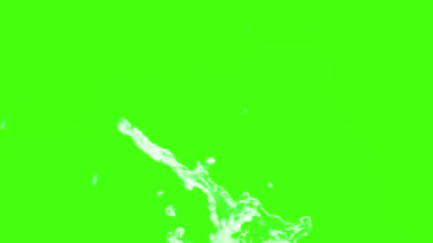 Зеленом Фоне Льется Вода Шпионы Зеленом Экране Выстрел Воды Всплеск — стоковое видео