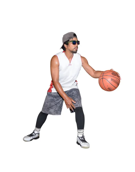 Retrato Jugador Baloncesto Con Balón Baloncesto —  Fotos de Stock