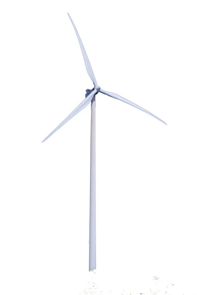 Turbinas Eólicas Isoladas Branco Com Caminho Recorte — Fotografia de Stock