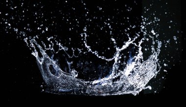 Splashing water on a black background. water splash refreshing black background