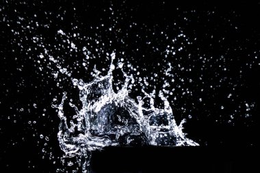 Splashing water on a black background. water splash refreshing black background