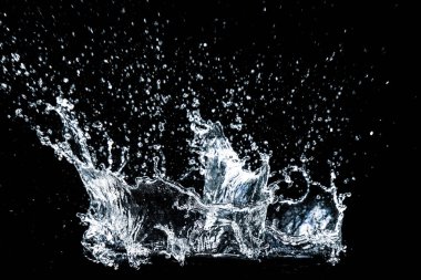 Splashing water on a black background. water splash refreshing black background