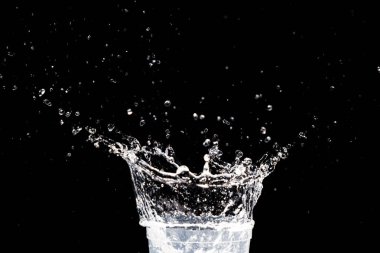 Splashing water on a black background. water splash refreshing black background