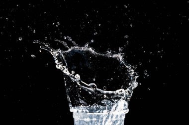Splashing water on a black background. water splash refreshing black background