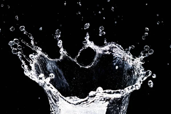 Splashing Water Black Background Water Splash Refreshing Black Background — Stock fotografie