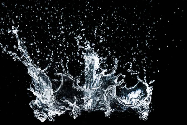 Splashing Water Black Background Water Splash Refreshing Black Background — kuvapankkivalokuva