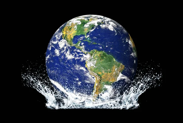 Globus Kroplą Wody Elementy Tego Obrazu Dostarczone Przez Nasa — Zdjęcie stockowe