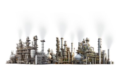 industrial factory with smoke and smoke clipart