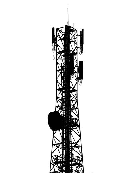 Telekommunikationstårn Med Antenner Antenne Himmel Tårn Med Antenner Telefon Antenne - Stock-foto