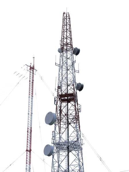 Wieża Telekomunikacyjna Antenami Antena Niebie Wieża Antenami Antena Telefoniczna — Zdjęcie stockowe