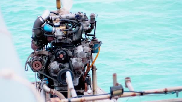 Kleine Bootsmotoren Thailand Beliebt Beim Motor Aus Dem Auto — Stockvideo