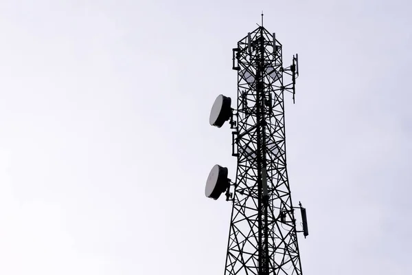 Telekommunikationsturm Mit Antennen Antenne Himmel Turm Mit Antennen Telefonantenne — Stockfoto