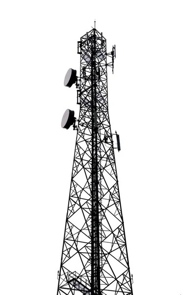 Antennentürme Telekommunikationstürme Mit Antennen Mobilfunkmasten Funkantennenmast Mit Schnittpfad — Stockfoto