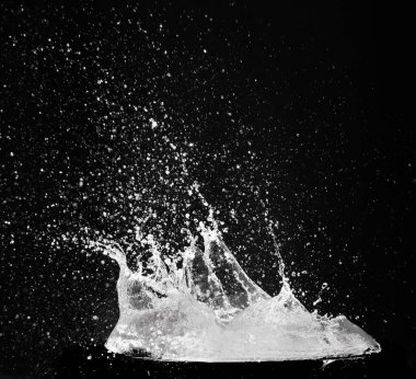 Splashing water on a black background. water splash refreshing black background