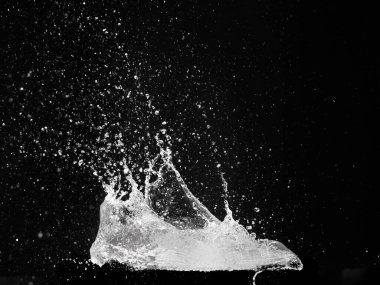 Splashing water on a black background. water splash refreshing black background