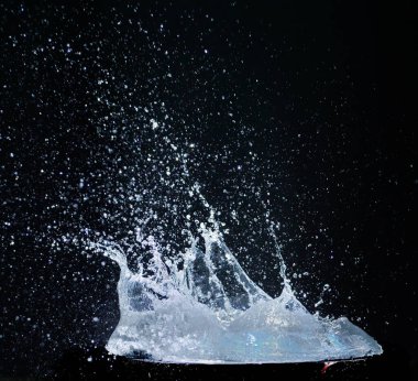 Splashing water on a black background. water splash refreshing black background