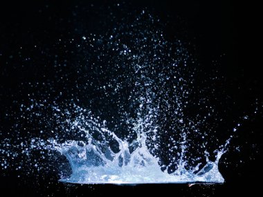 Splashing water on a black background. water splash refreshing black background