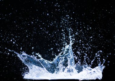 Splashing water on a black background. water splash refreshing black background