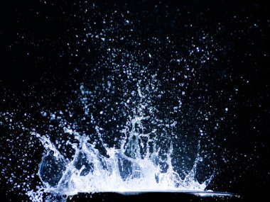 Splashing water on a black background. water splash refreshing black background