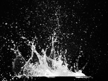 Splashing water on a black background. water splash refreshing black background