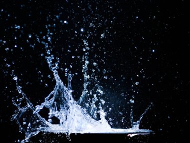 Splashing water on a black background. water splash refreshing black background