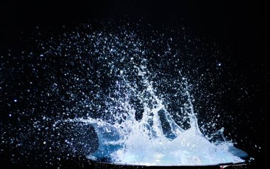 Splashing water on a black background. water splash refreshing black background