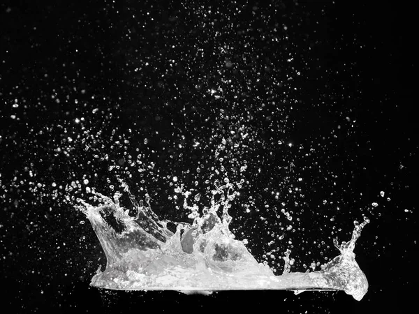 Splashing Water Black Background Water Splash Refreshing Black Background — 스톡 사진