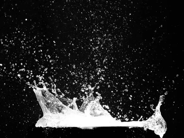 Splashing Water Black Background Water Splash Refreshing Black Background — Stok Foto
