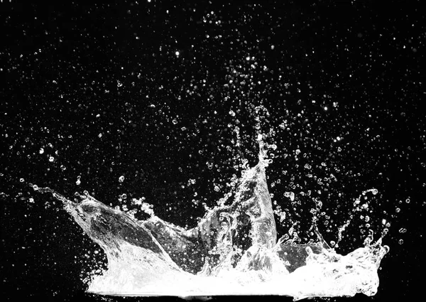 Splashing Water Black Background Water Splash Refreshing Black Background — Fotografia de Stock