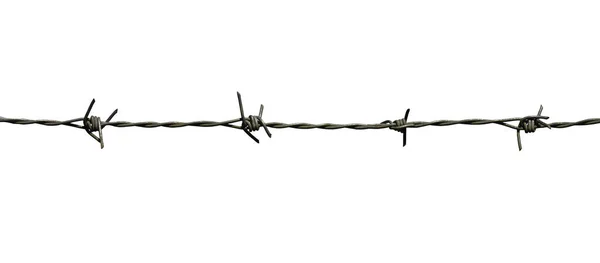 Barbed Wires Isolated White Background Clipping Path — Photo