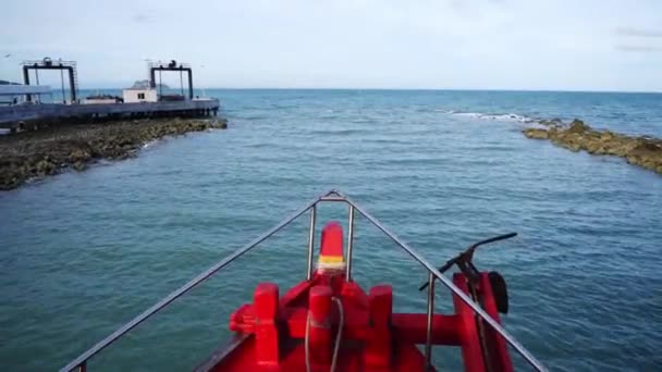 Vissersboten Onderweg Schip Gaat Zee — Stockvideo