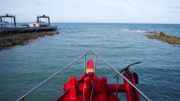 Fischerboote Unterwegs Schiff See Stechen — Stockvideo