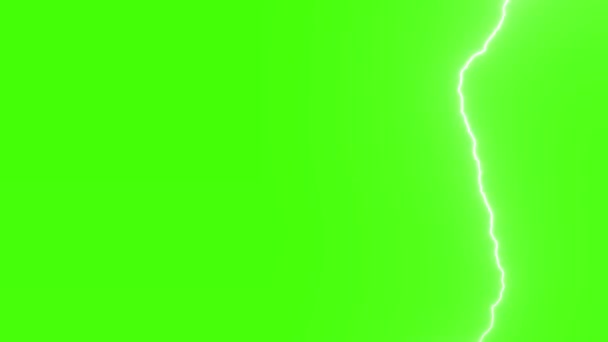 緑の背景にライトニングボルト — ストック動画