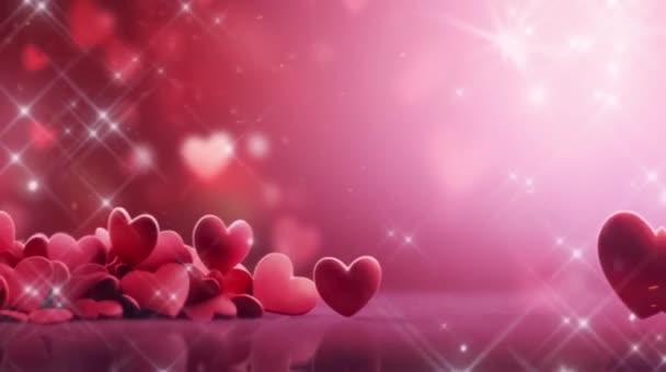 Video Animace Tvarů Srdce Pro Zdobení Projektů Den Lásky Valentýna — Stock video