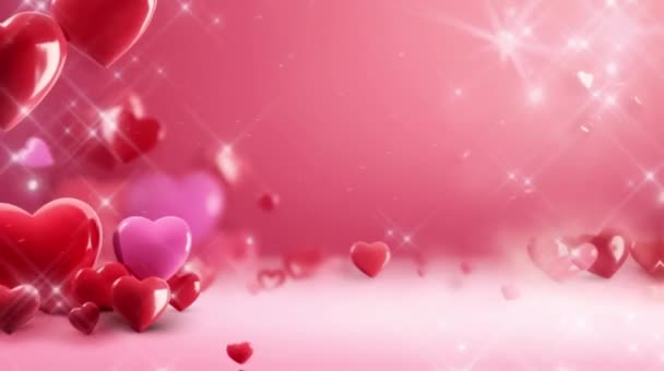 Video Animace Tvarů Srdce Pro Zdobení Projektů Den Lásky Valentýna — Stock video