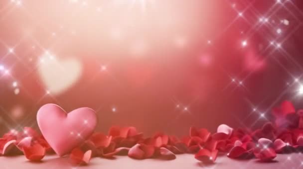 Wideo Animacja Kształtów Serca Dekoracji Projektów Dniu Miłości Walentynek — Wideo stockowe