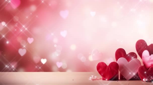 愛とバレンタインの日にプロジェクトを飾るための心の形のビデオアニメーション — ストック動画
