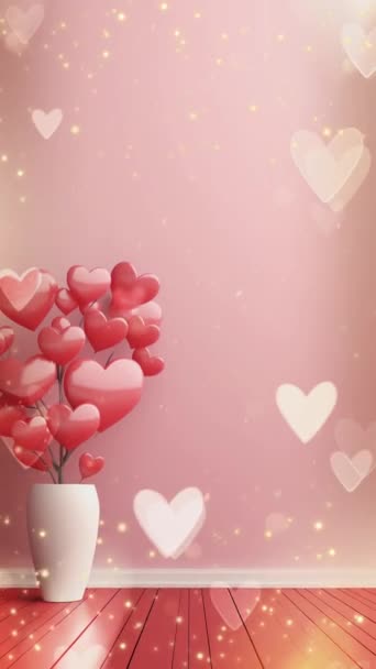 Video Animation Heart Shapes Decorating Projects Day Love Valentine — Stock Video