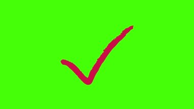 Yeşil ekran arkaplanındaki bir çemberde yanlış işaretleme sembolünün canlandırması.