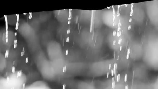 Повільний Рух Дощові Падіння Падають Даху — стокове відео