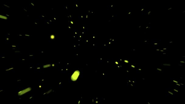 黒い背景にある緑色の粒子 — ストック動画