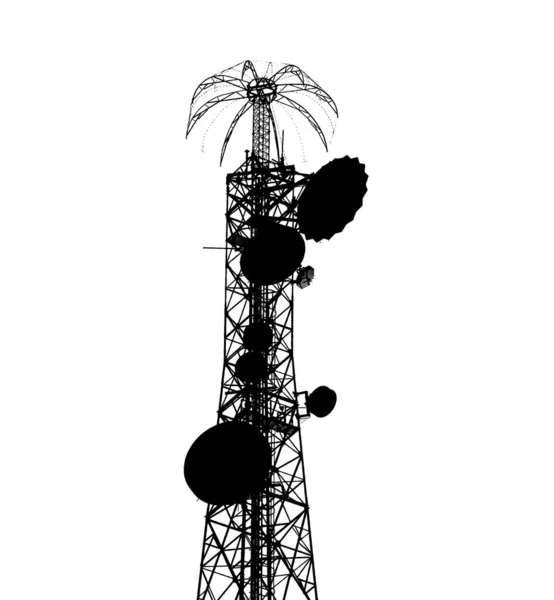 Torre Telecomunicazione Con Antenne Antenna Cielo Torre Con Antenne Antenna — Foto Stock