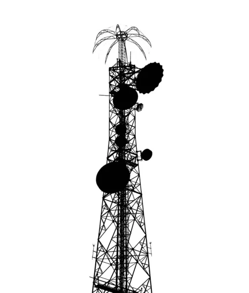 Torre Telecomunicaciones Con Antenas Antena Cielo Torre Con Antenas Antena — Foto de Stock