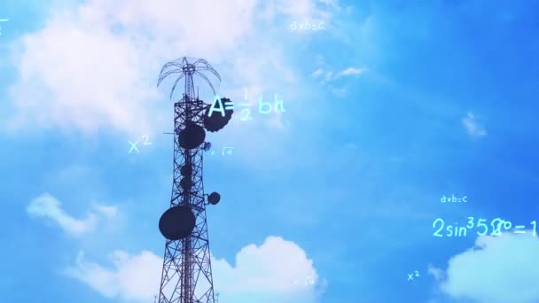 Torre Telecomunicazione Con Antenne Antenna Cielo Torre Con Antenne Antenna — Video Stock
