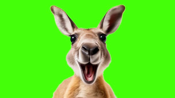 Śmieszne Kangury Wideo Zielonym Tle Ekranu — Wideo stockowe