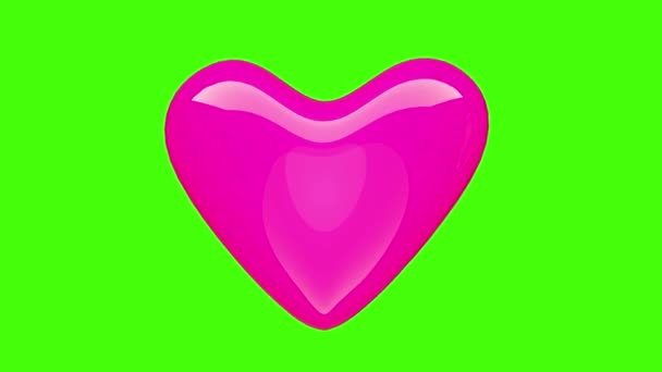 Hearts Love Day Motion Graphics Green Screen Background — Stok Video
