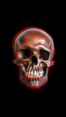 Kafatası olan video, Cadılar Bayramı için arkaplan.